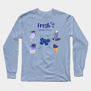 Blueberry Fresh Summer Fruit Long Sleeve T-Shirt